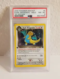 PSA 8 DARK DRAGONITE 5/82 1st Edition Team Rocket Pokemon Card NM/M - Image 1