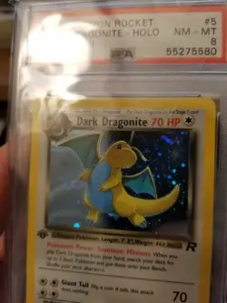 PSA 8 DARK DRAGONITE 5/82 1st Edition Team Rocket Pokemon Card NM/M - Image 4