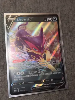Liepard V 104/198 Chilling Reign NM Full Art Ultra Rare Pokemon Card - Image 1