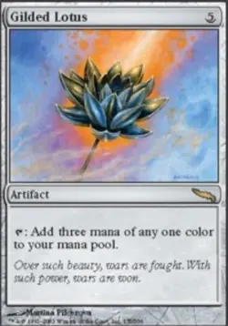 MTG Gilded Lotus, Mirrodin, Heavily Played, English - Image 1