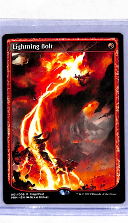 2019 MTG Magic The Gathering Promo Full Art Player Rewards Promo Lightning Bolt - Image 1