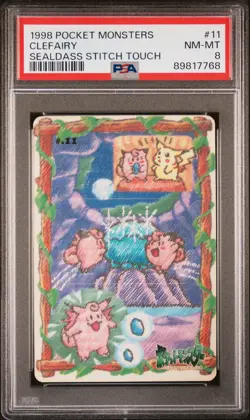 1998 POCKET MONSTERS SEALDASS STITCH TOUCH #11 CLEFAIRY PSA 8 - Image 1