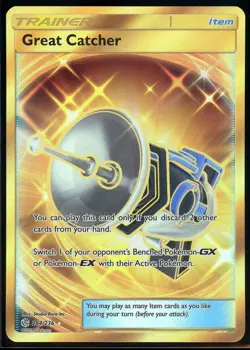 Great Catcher 264/236 Gold Secret Rare Pokemon Cosmic Eclipse NM - Image 1