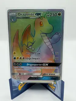 Pokemon TCG Dragonite GX SM156 Rainbow Rare Secret Rare Sun & Moon Promo NM OBO! - Image 1