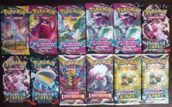 12x Pokemon Sealed Pack Lot Evolving Skies, Fusion Strike, Paldean Fates + - TCG - Image 1