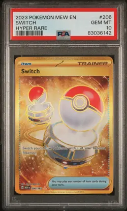 2023 POKEMON MEW EN-151 HYPER RARE #206 SWITCH PSA 10 - Image 1