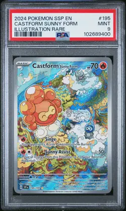 2024 POKEMON SSP EN-SURGING SPARKS ILLUSTRATION RARE CASTFORM SUNNY FORM PSA 9 - Image 1