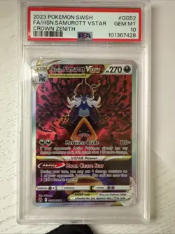Samurott VSTAR GG52/GG70 Pokemon 2023 Sword & Shield Crown Zenith PSA 10 - Image 1