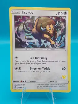 Tauros 164/236 S&M Unified Minds Pikachu Stamped Pokemon Regular Near Mint/Mint - Image 1