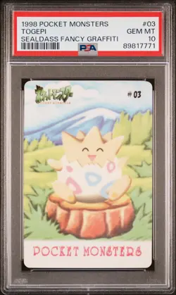 1998 POCKET MONSTERS SEALDASS FANCY GRAFFITI #03 TOGEPI PSA 10 - Image 1