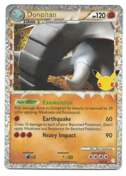 Donphan (Prime) 107/123 Celebrations: Classic Collection Holo Pokemon TCG - NM - Image 1