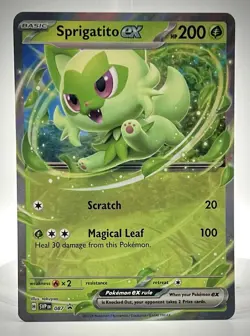 Pokemon TCG - Sprigatito ex 087 Black Star Promo Holo, EN, NM+ - Image 1
