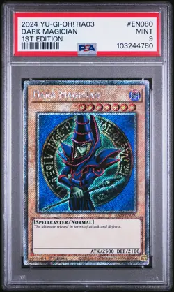 2024 YU-GI-OH! RA03-QUARTER CENTURY BONANZA 1ST ED #EN080 DARK MAGICIAN PSA 9 - Image 1