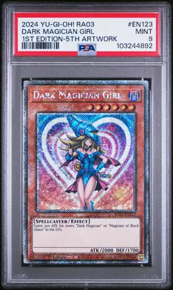 2024 YU-GI-OH! RA03-QUARTER CENTURY BONANZA #EN123 DARK MAGICIAN GIRL PSA 9 - Image 1