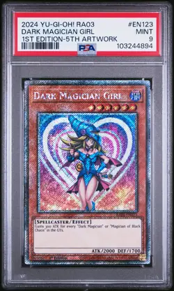 2024 YU-GI-OH! RA03-QUARTER CENTURY BONANZA #EN123 DARK MAGICIAN GIRL PSA 9 - Image 1