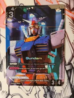 Gundam Rx-78-2 (ST01-001) LR+ Gundam Card Game TCG Foil Alt Art NEW English - Image 1