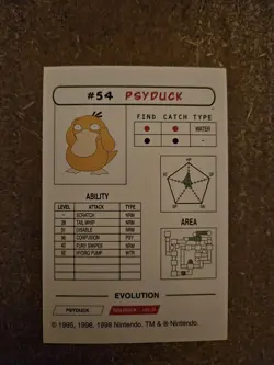 NM 1998 Psyduck #54 Nintendo Pokemon Vintage Rare Card. Any others out thereU - Image 2
