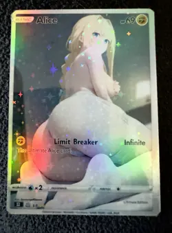 Alive Full Art Anime Pokemon Waifu Trading Card Holofoil Glow In Dark - Image 1
