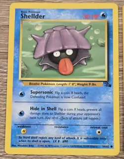 Pokemon TCG Shellder 54/62 + & 32/62 Cloyster Fossil Cards Unilimited Regular LP - Image 2