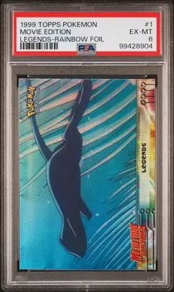 1999 TOPPS POKEMON THE MOVIE EDT LEGENDS-RAINBOW FOIL #1 MOVIE EDITION PSA 6 - Image 1