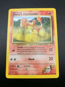 Blaine's Charmander 61/132 Gym Heroes Unlimited 2000 Pokemon NM Vintage WOTC - Image 1