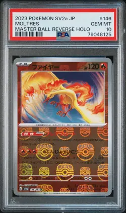 PSA 10 Pokemon Moltres 146/165 Master Ball Reverse Holo Japanese 151 SV2a - Image 1