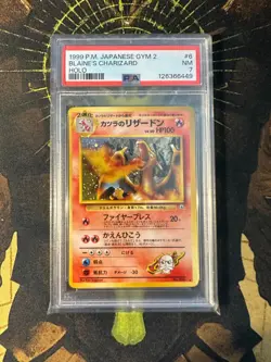 Pokemon Japanese Blaine's Charizard 006 Gym 2 Holo Vintage PSA 7 - Image 1