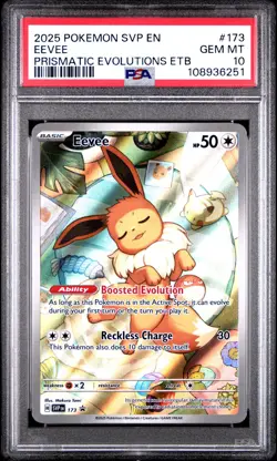2025 POKEMON SVP EN-SV PRISMATIC EVOLUTIONS ELITE TRAINER BOX #173 EEVEE PSA 10 - Image 1
