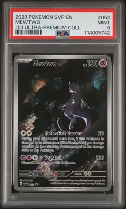 2023 POKEMON SVP EN-SV BLACK STAR PROMO 151 ULTRA-PREM COLL #052 MEWTWO PSA 9 - Image 1