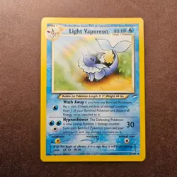 Pokemon TCG Light Vaporeon - Neo Destiny Unlimited 52/105 LP - Image 1