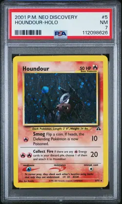 2001 POKEMON NEO DISCOVERY #5 HOUNDOUR-HOLO PSA 7 - Image 1