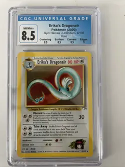 2000 Pokemon Erika's Dragonair 4/132 Gym Heroes CGC 8.5 (PSA BGS) NM/MINT+ - Image 1