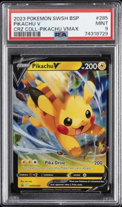 2023 POKEMON SWSH BLACK STAR PROMO #285 PIKACHU V PSA 9 - Image 1