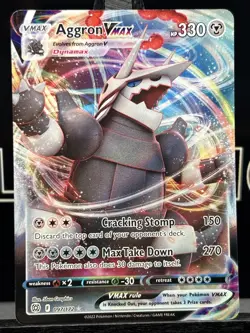 Pokemon Card Aggron VMAX 097/172 Brilliant Stars Full Art Holo Near Mint - Image 3