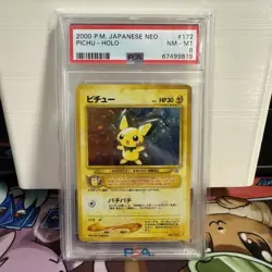 PSA 8 Pichu Holo No. 172 Neo 2000 Pokemon Card - Image 1