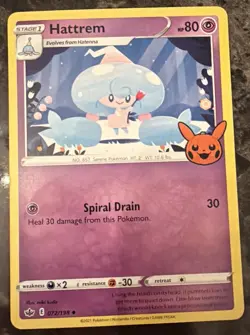 Pokemon TCG Hattrem Uncommon Card #72/198 Halloween Trick Or Trade - Image 1