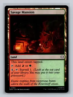 MTG Marvel's Spider-Man #183 Savage Mansion Land tcg NM - Image 1