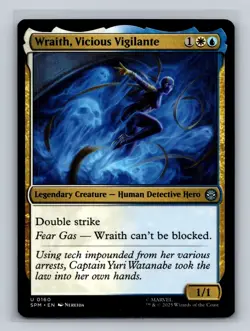 MTG Marvel's Spider-Man #160 Wraith, Vicious Vigilante Uncommon tcg NM - Image 1