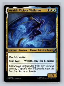 MTG Marvel's Spider-Man #160 Wraith, Vicious Vigilante Uncommon tcg NM - Image 1