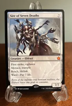 MTG Sire of Seven Deaths FDN Foundations Mythic NM Magic The Gathering - Image 1