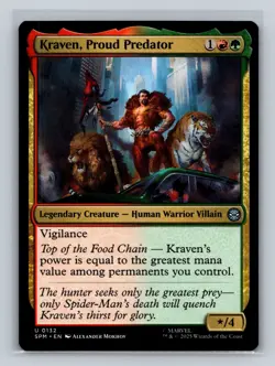 MTG Marvel's Spider-Man #132 Kraven, Proud Predator Uncommon tcg NM - Image 1