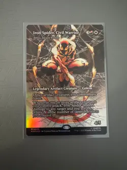 Foil MTG Marvel Universe IRON SPIDER, CIVIL WARRIOR Borderless Foil NM (0039) - Image 1