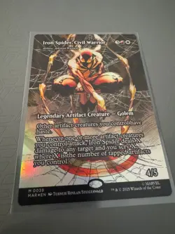 Foil MTG Marvel Universe IRON SPIDER, CIVIL WARRIOR Borderless Foil NM (0039) - Image 2