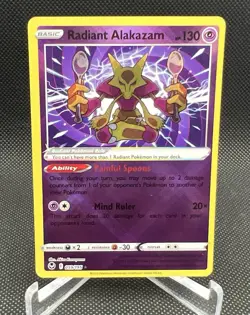 Radiant Alakazam 059/195 Pokemon Silver Tempest OC - Image 1