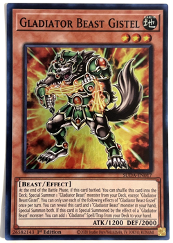 YuGiOh! - Gladiator Beast Gistel SUDA-EN017 1st Edition Super Rare - Image 1