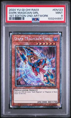 2024 YU-GI-OH! RA03-QUARTER CENTURY BONANZA #EN123 DARK MAGICIAN GIRL PSA 9 - Image 1