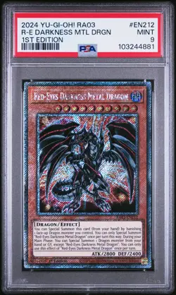 2024 YU-GI-OH! RA03-QUARTER CENTURY BONANZA RED-EYES DARKNESS METAL DRAGON PSA 9 - Image 1