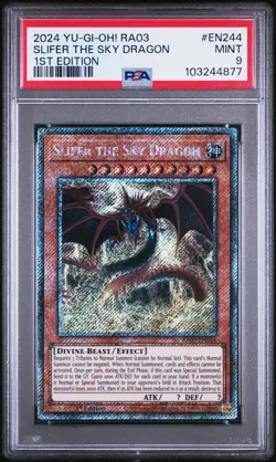 2024 YU-GI-OH! RA03-QUARTER CENTURY BONANZA 1ST ED SLIFER THE SKY DRAGON PSA 9 - Image 1