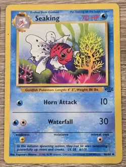 Pokemon TCG Goldeen 53/64 + Seaking 46/64 LP Vintage Cards 1999 - Image 3