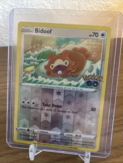 Pokemon Go Bidoof Reverse Holo Card Peelable Ditto 059/078 TCG Unpeeled NM - Image 1